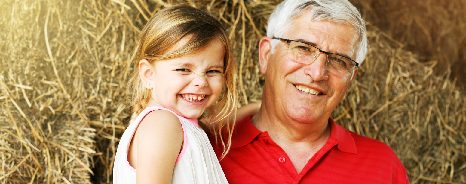 daughter with dad on farm