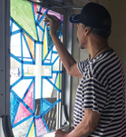 make resident painting on glass window