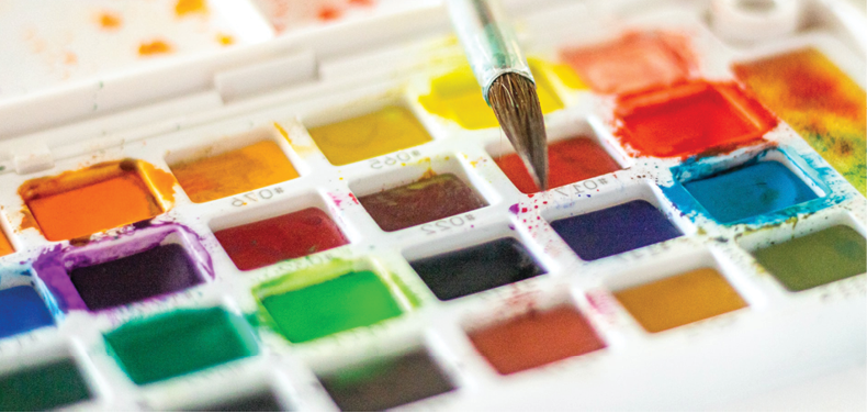 palette of water colors