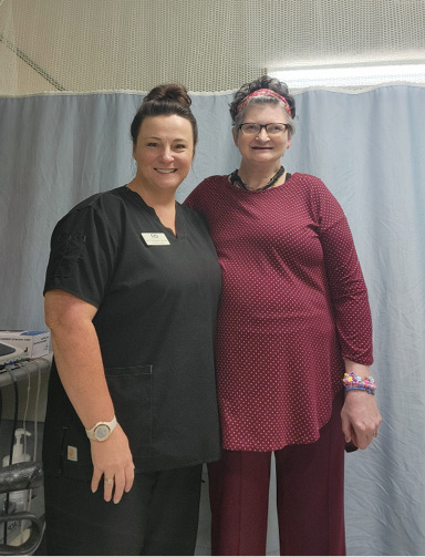 Christian Heights Nursing and Rehab resident and staff member pictured in physical therapy